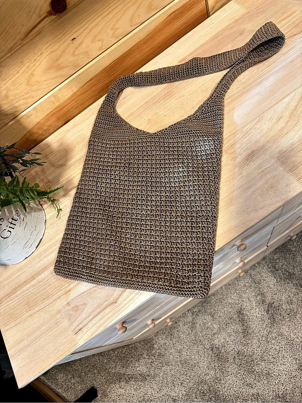 The Sak Sequoia Crochet Hobo Shoulder Bag Brown